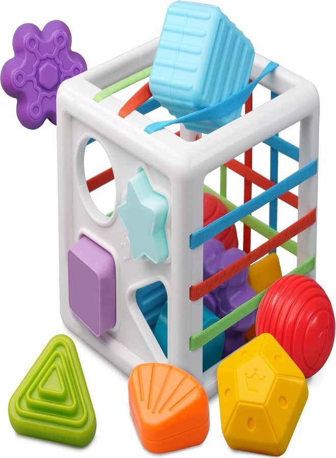 DREWIT STAR Baby Shape Sorting Toy | Colorful Blocks, Cubes, Alphabet Letters | Elastic Bands | Fine Motor Skill Development | Early Learning Preschool Educational Toy - Image 4